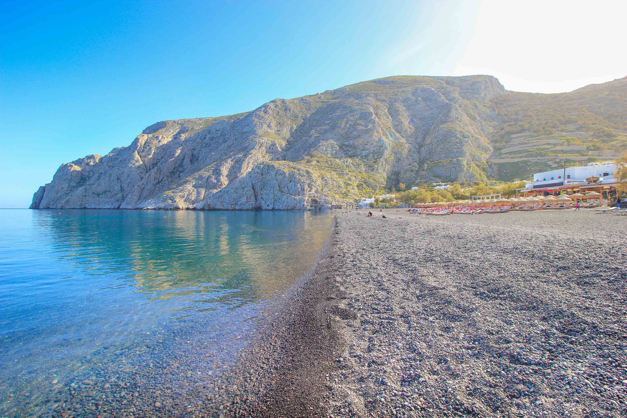 Dilino hotel sa klimom na samoj plaži Kamari, Santorini